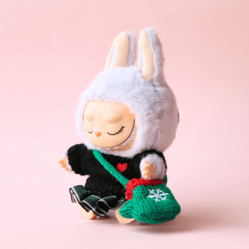 Christmas Knit Set (4-Piece, Gloves Included) for Labubu