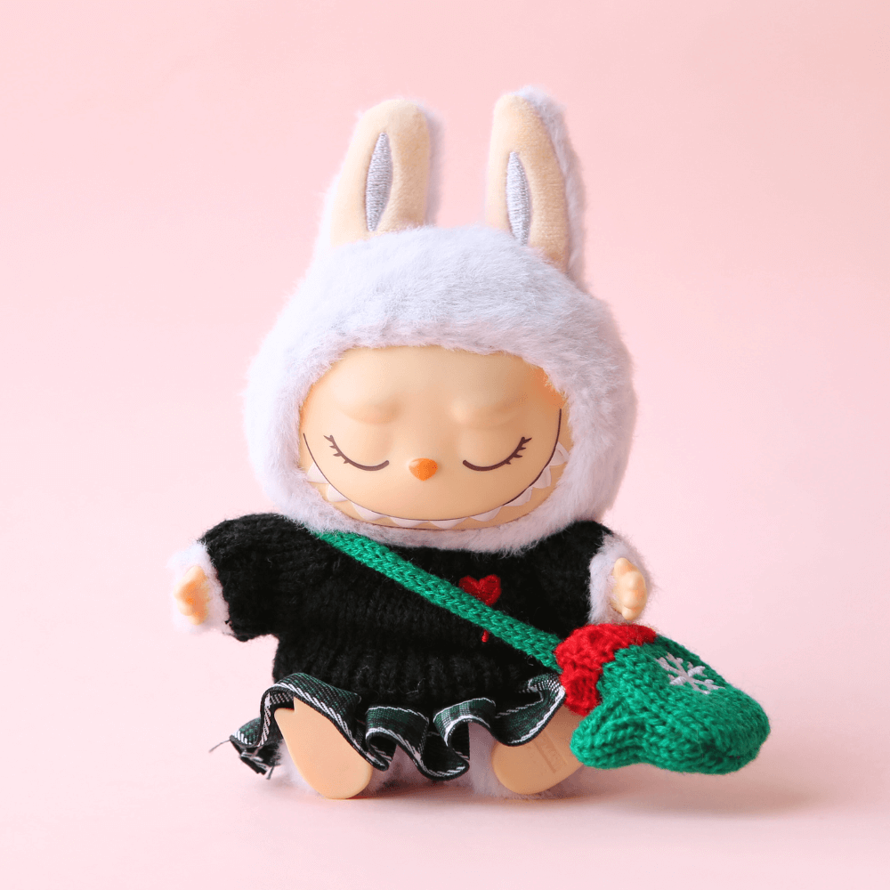 Christmas Knit Set (4-Piece, Gloves Included) for Labubu