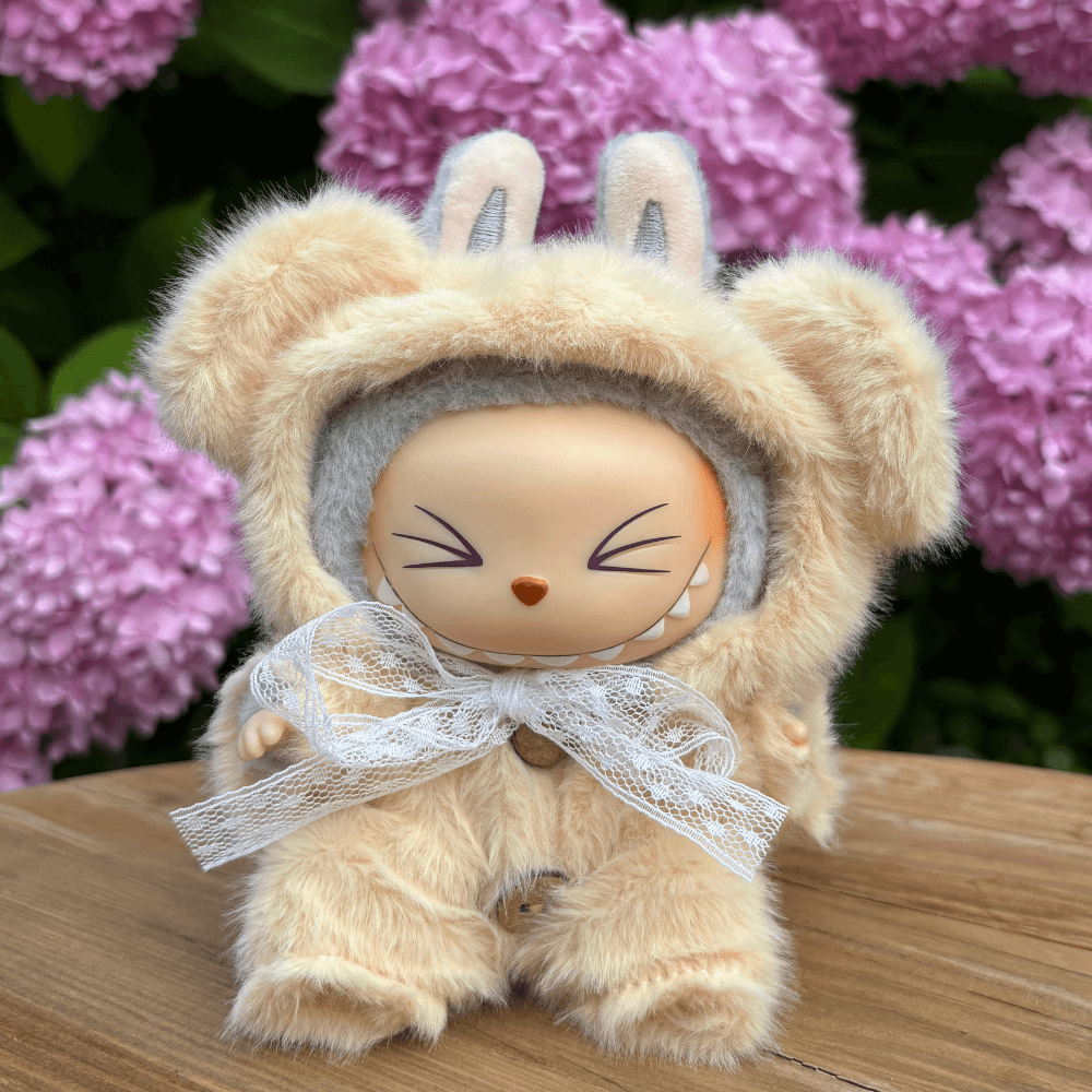 Bear Costume Faux Mink Fur 2-Piece Set - Labubu Fashion Clothes-Boobulo