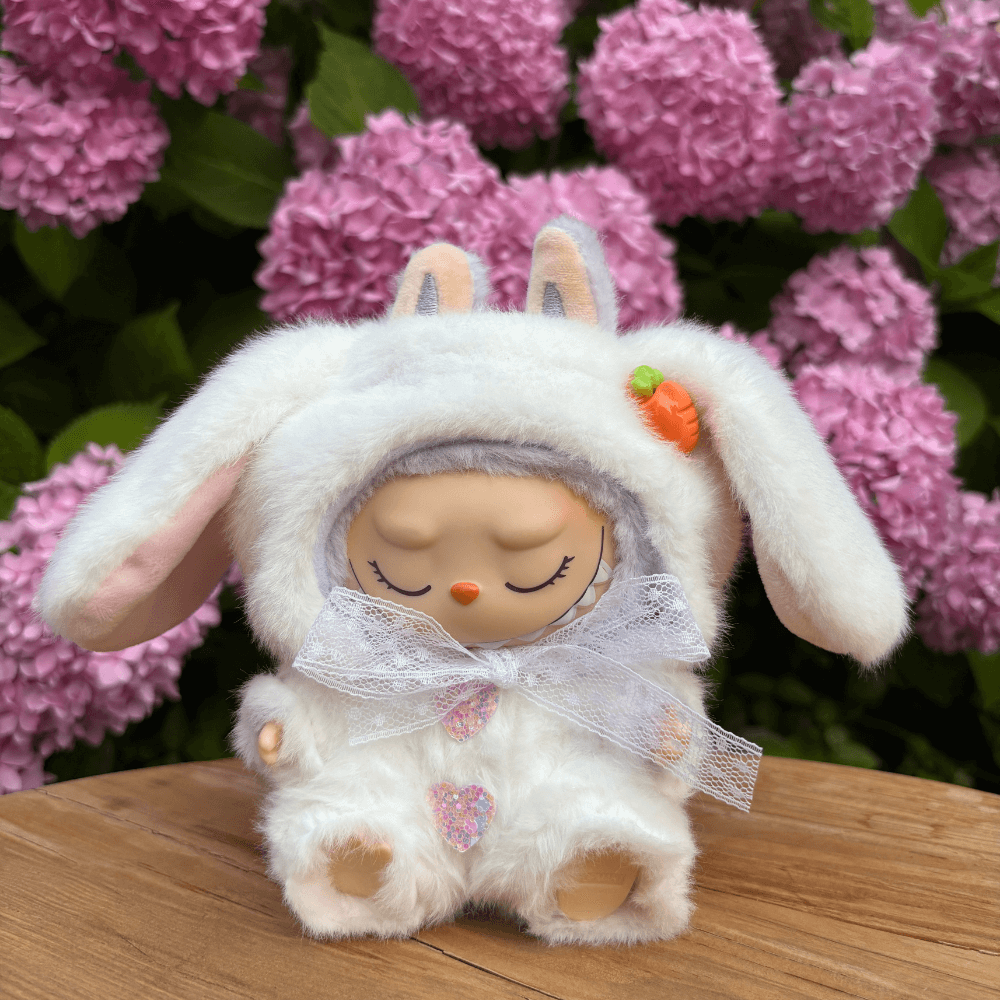 Long-Eared Rabbit Costume Faux Mink Fur 2-Piece Set - Labubu Fashion Clothes-Boobulo