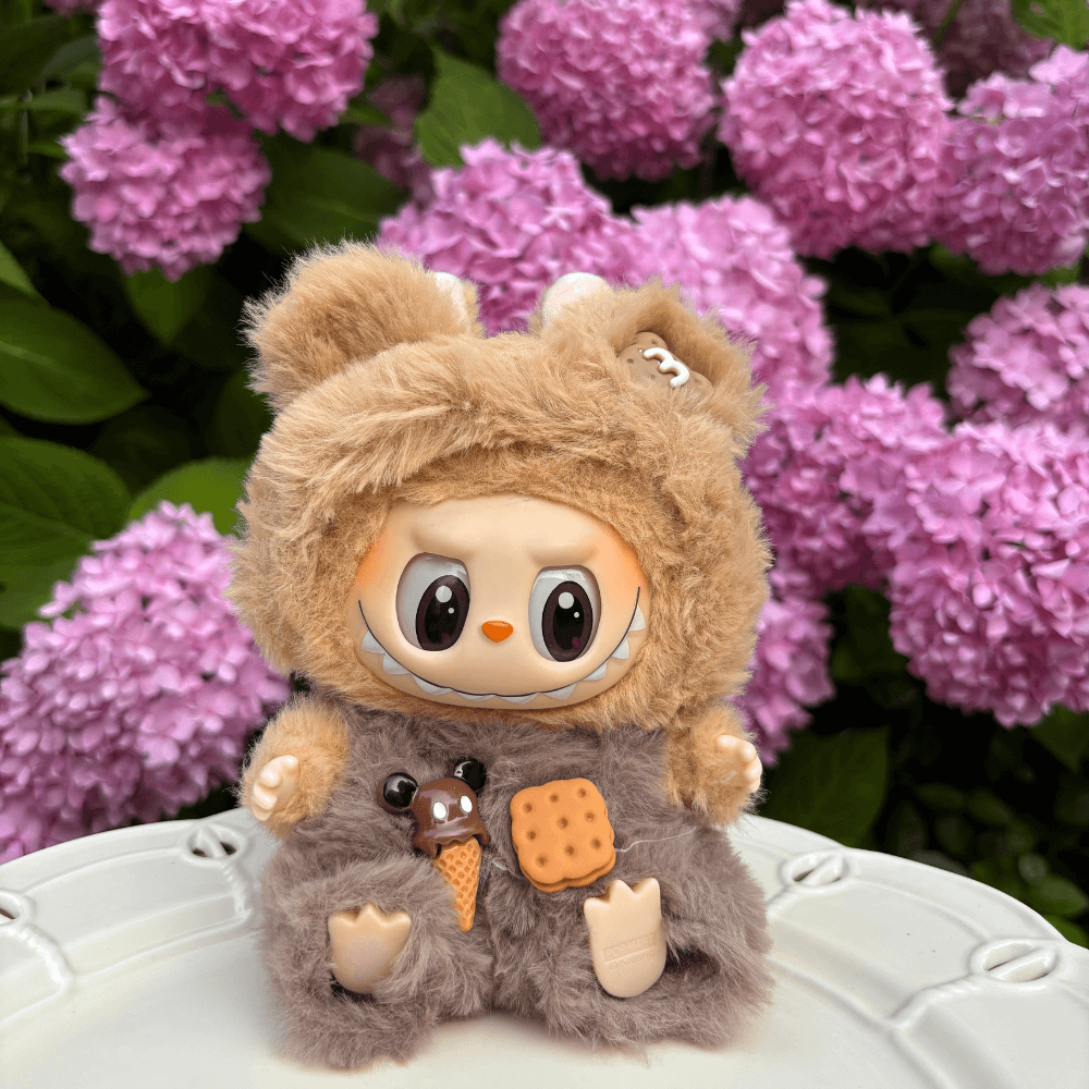 Bear Costume Faux Mink Fur 2-Piece Set - Labubu Fashion Clothes-Boobulo