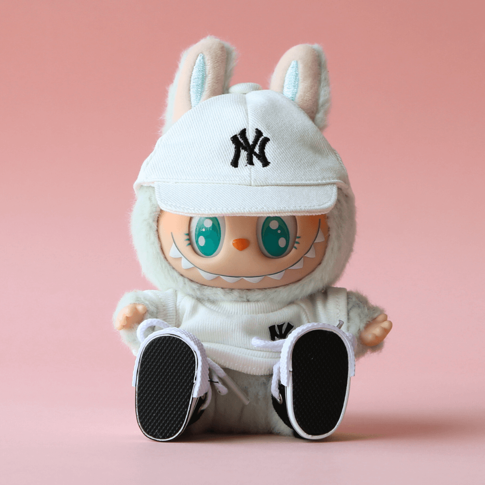 Varsity Club Set 3-Piece Outfit with Cap, Tee & Sneakers for Labubu-Boobulo