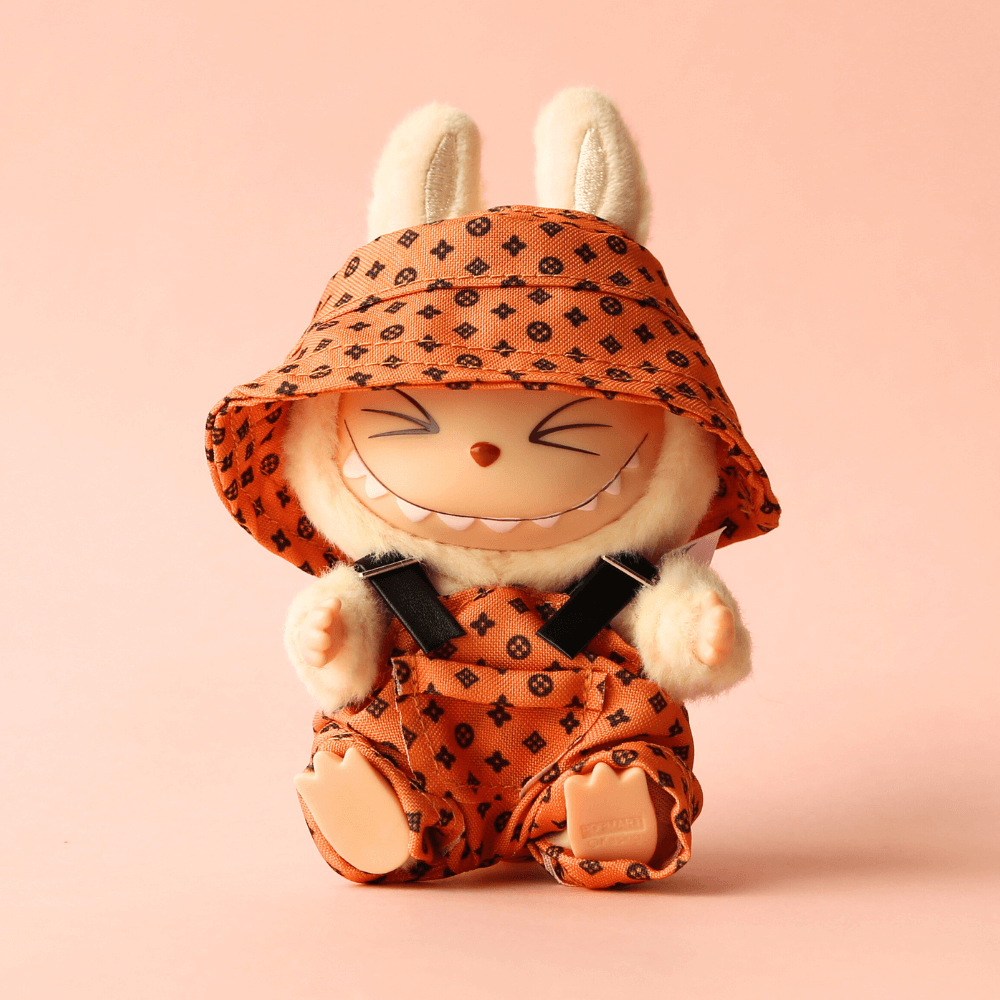 Monogram Street Set , Fisher Hat & Overalls- Labubu Clothes-Boobulo