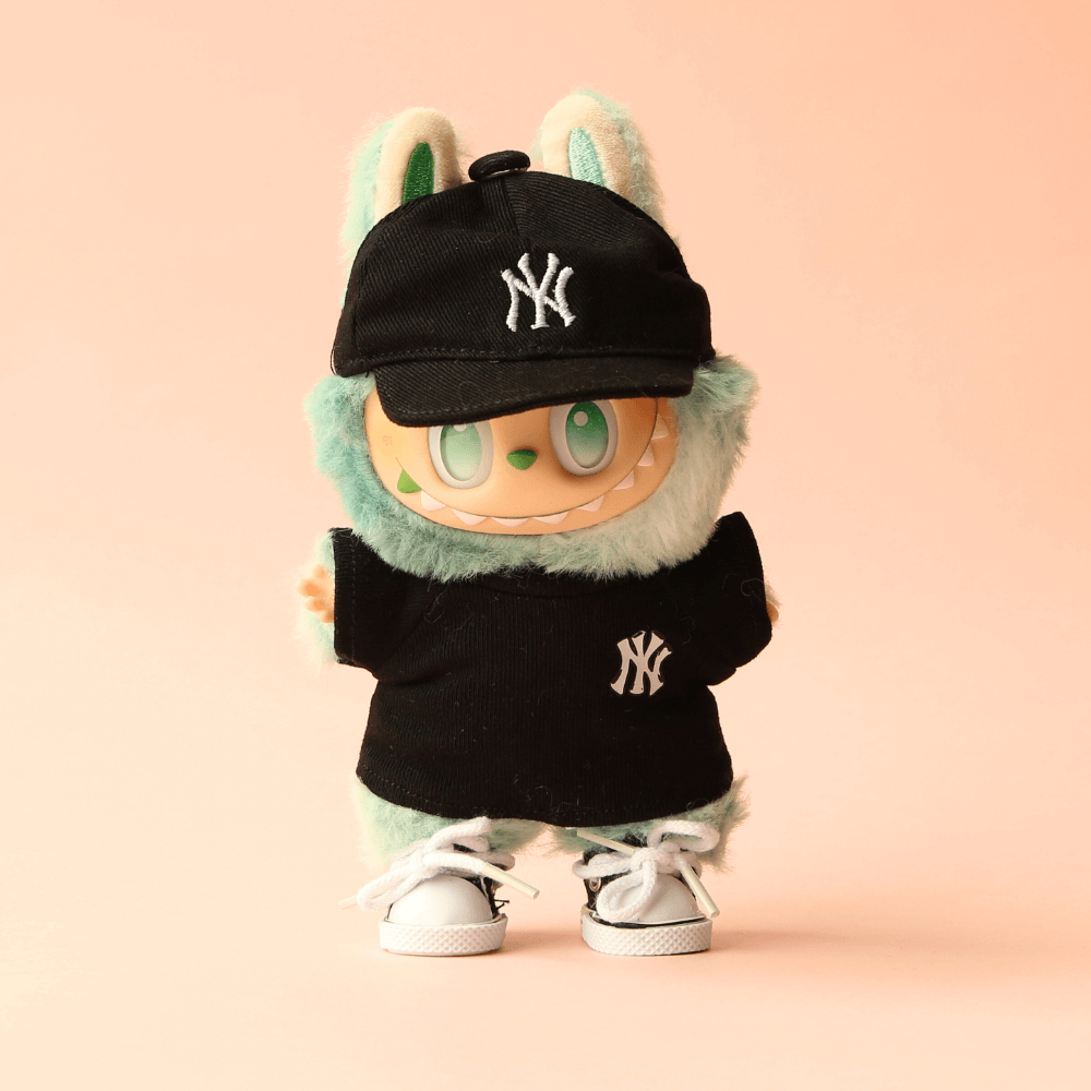 Varsity Club Set 3-Piece Outfit with Cap, Tee & Sneakers for Labubu-Boobulo