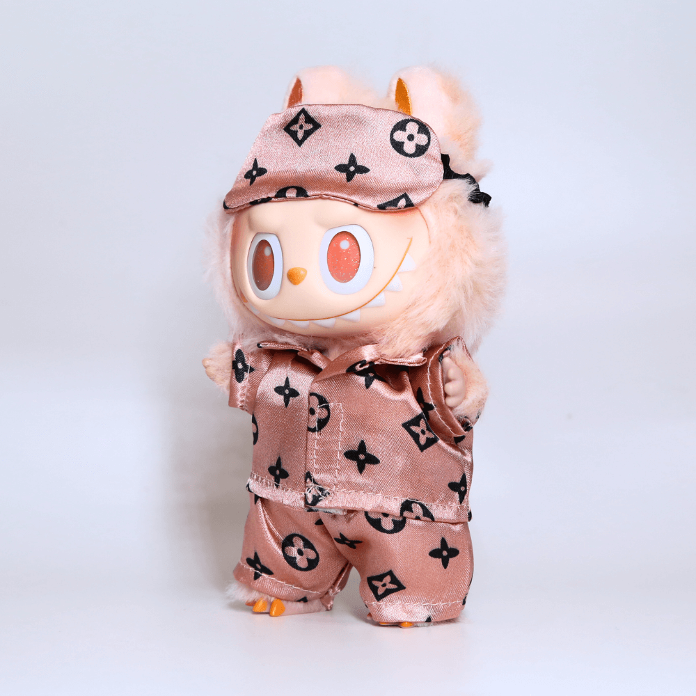 Monogram Silk Pajama Set - 6.7″ Labubu Fashion Clothes-Boobulo