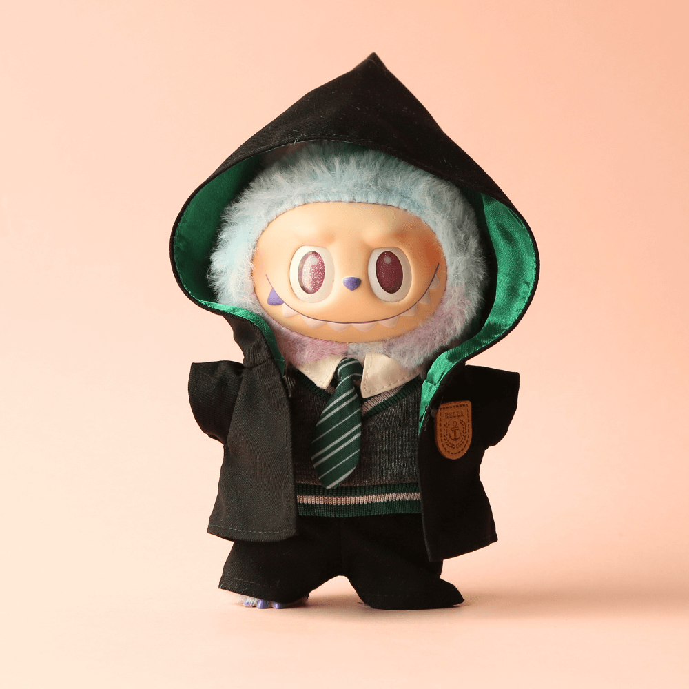 Wizard Academy Set – 5-Piece Uniform with Cape, Shirt, Vest, Pants & Tie for Labubu-Boobulo