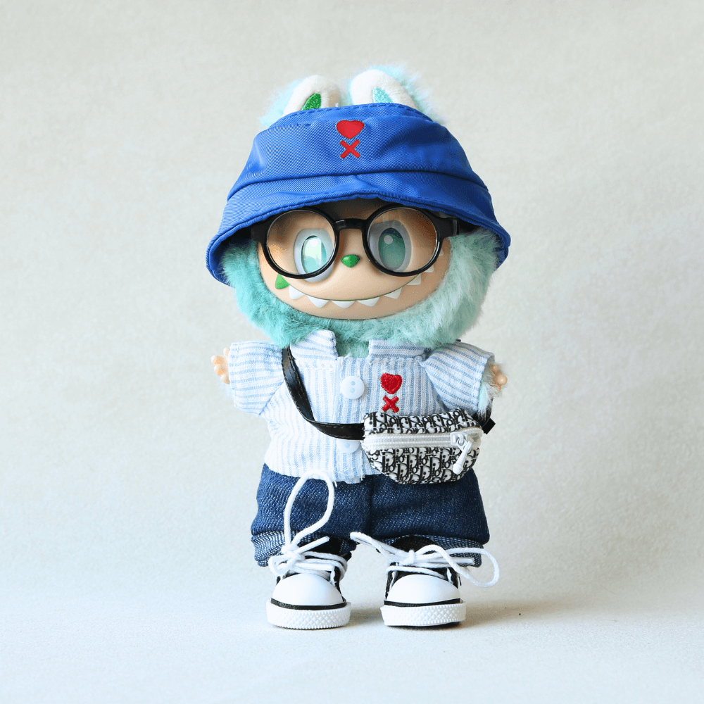 Urban Layers Set – 3-Piece Shirt, Jeans & Cap Outfit for Labubu