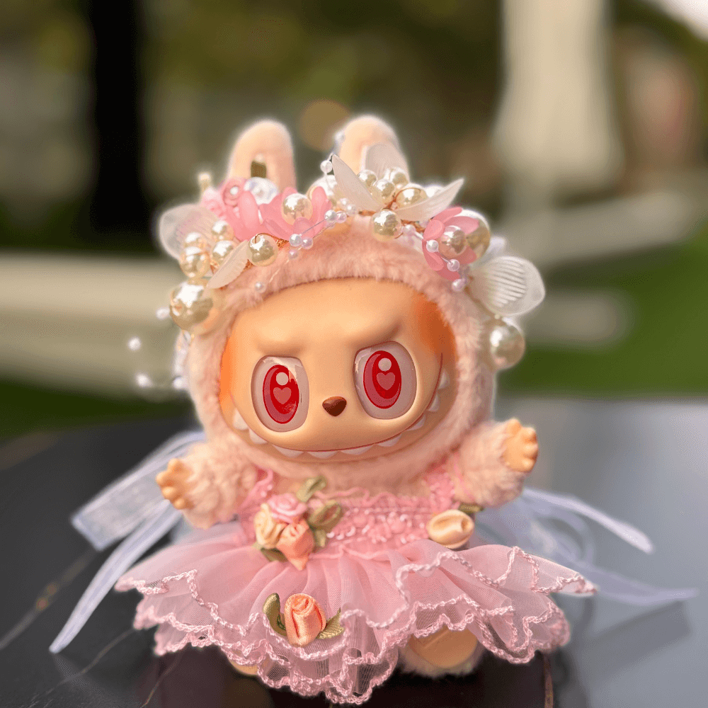 Pink Wedding Dress 2-Piece Set - Labubu Fashion Dress-Boobulo