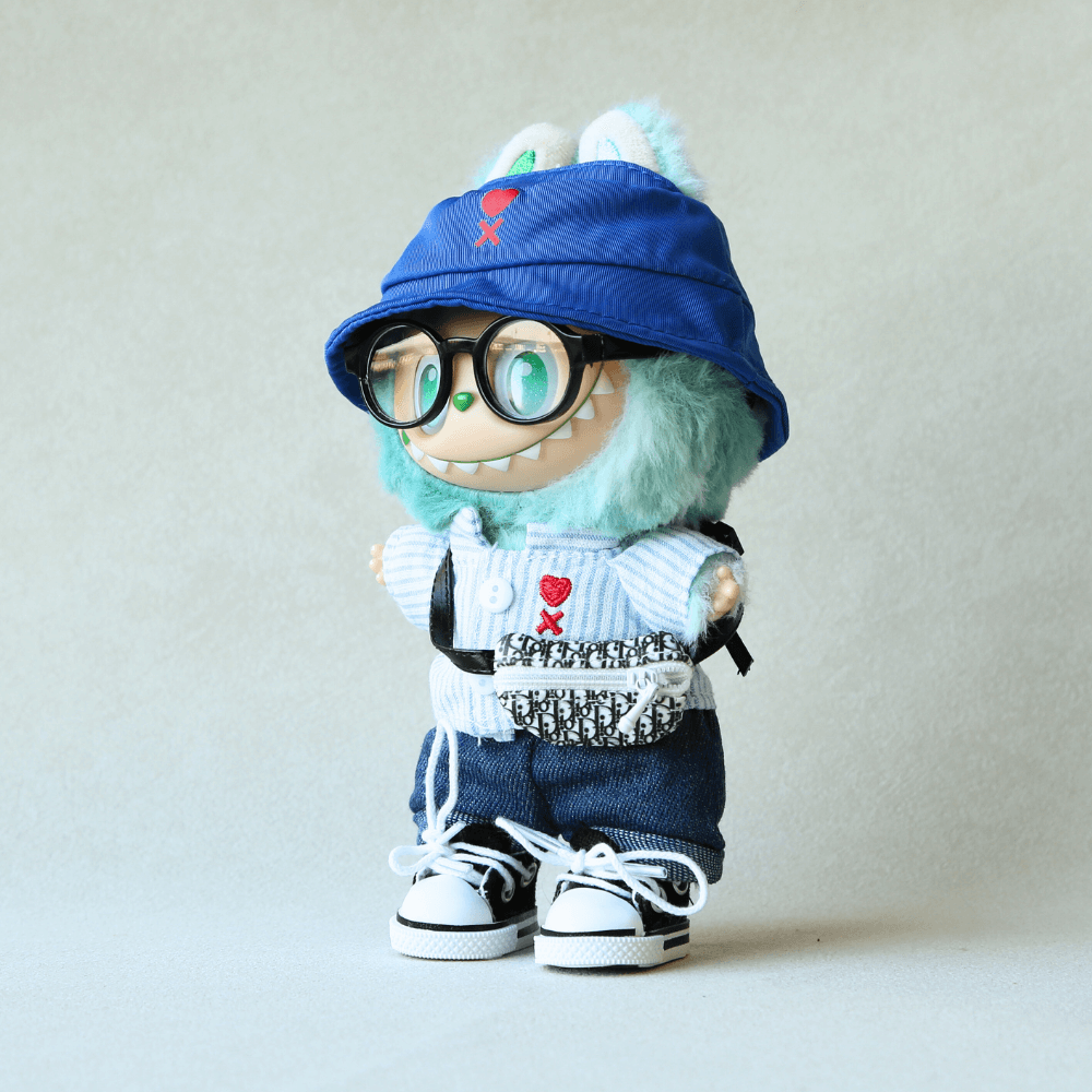 Urban Layers Set – 3-Piece Shirt, Jeans & Cap Outfit for Labubu