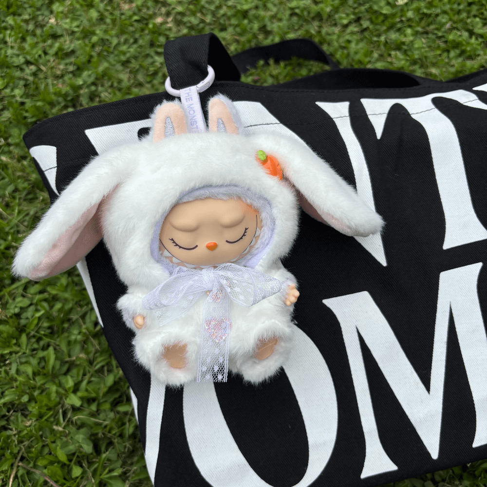 Long-Eared Rabbit Costume Faux Mink Fur 2-Piece Set - Labubu Fashion Clothes-Boobulo