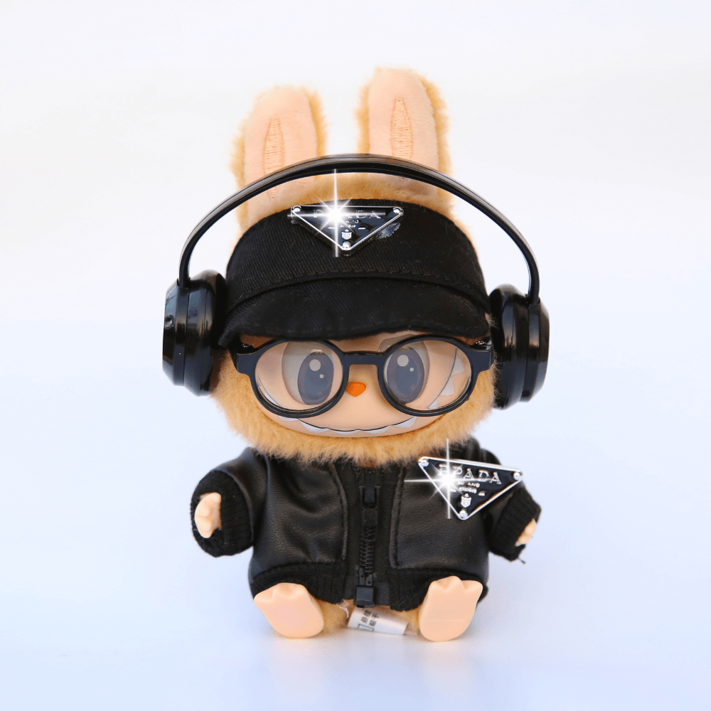 P-Style 2-Piece Faux-Leather Set – Top & Cap  - Labubu Clothes