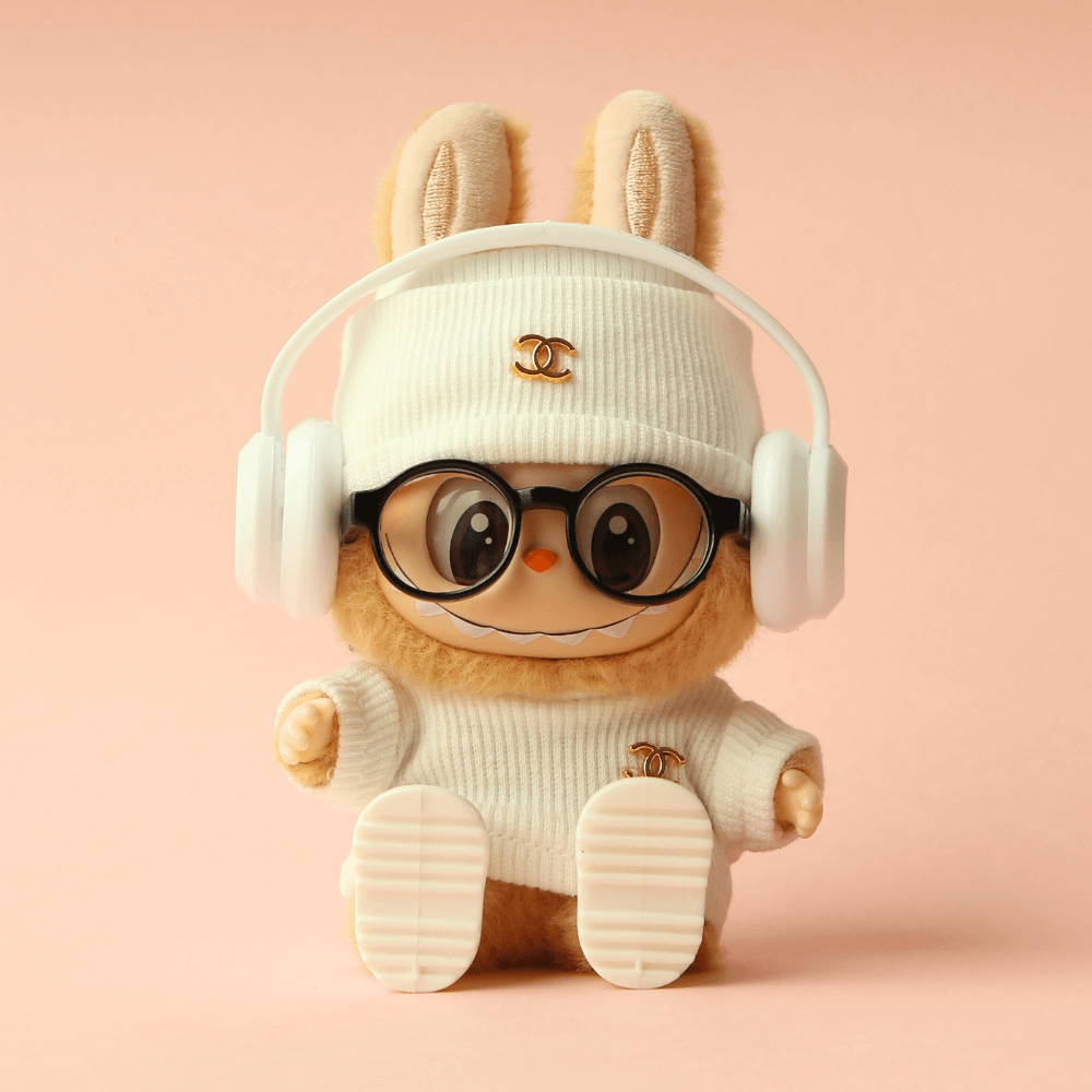 White Tweed Chic 2-piece-Set - 6.7″ Labubu Fashion Clothes-Boobulo