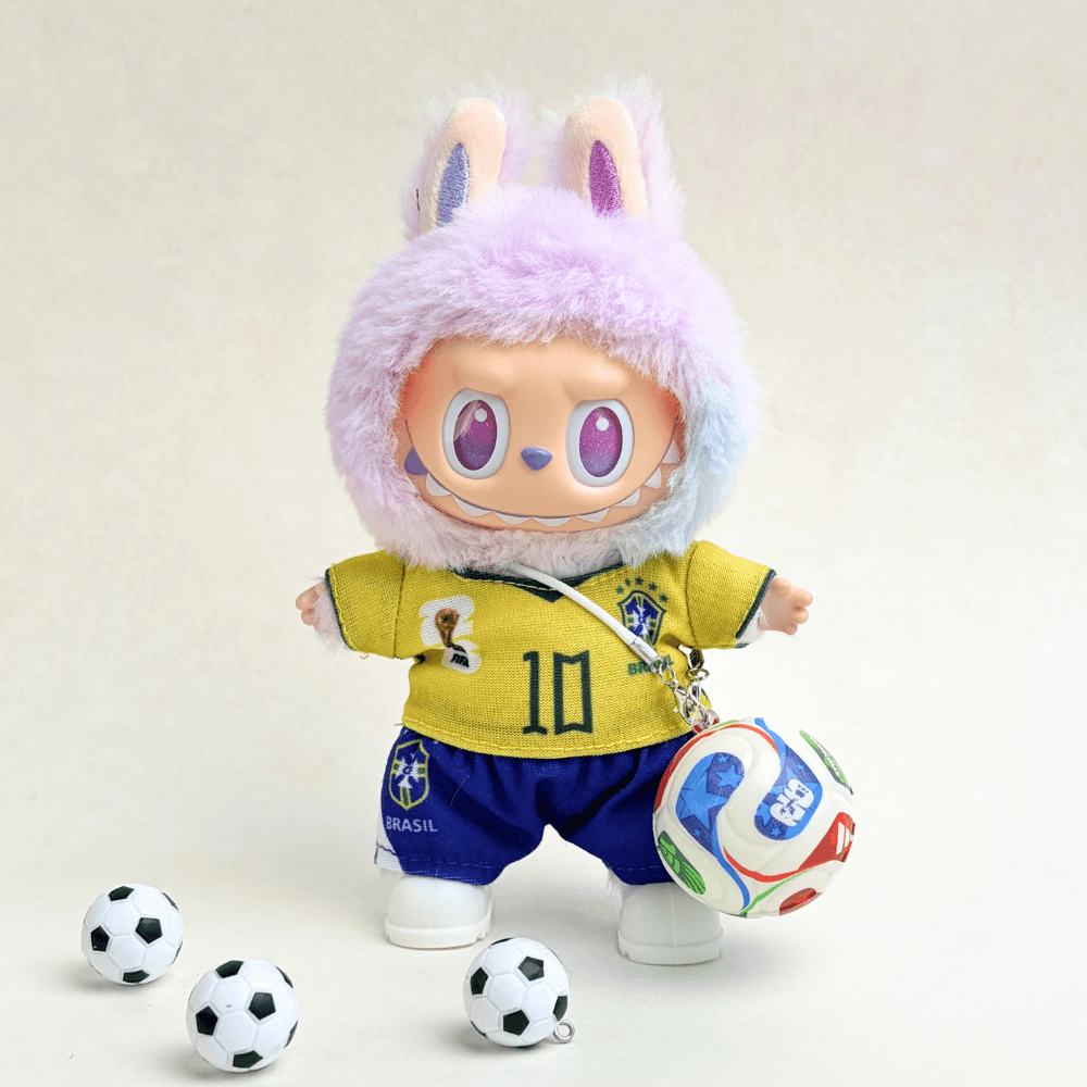 Brazil National Team Football Set (4-Piece with Ball) for Labubu