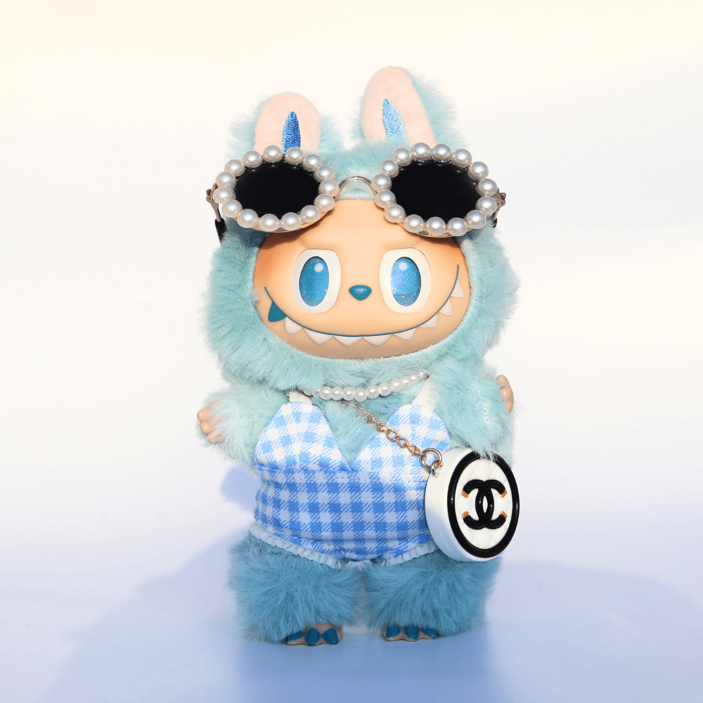 Sunny Pool Day Outfit – Beachwear 3-Piece Set - 6.7″ Labubu Fashion Clothes-Boobulo