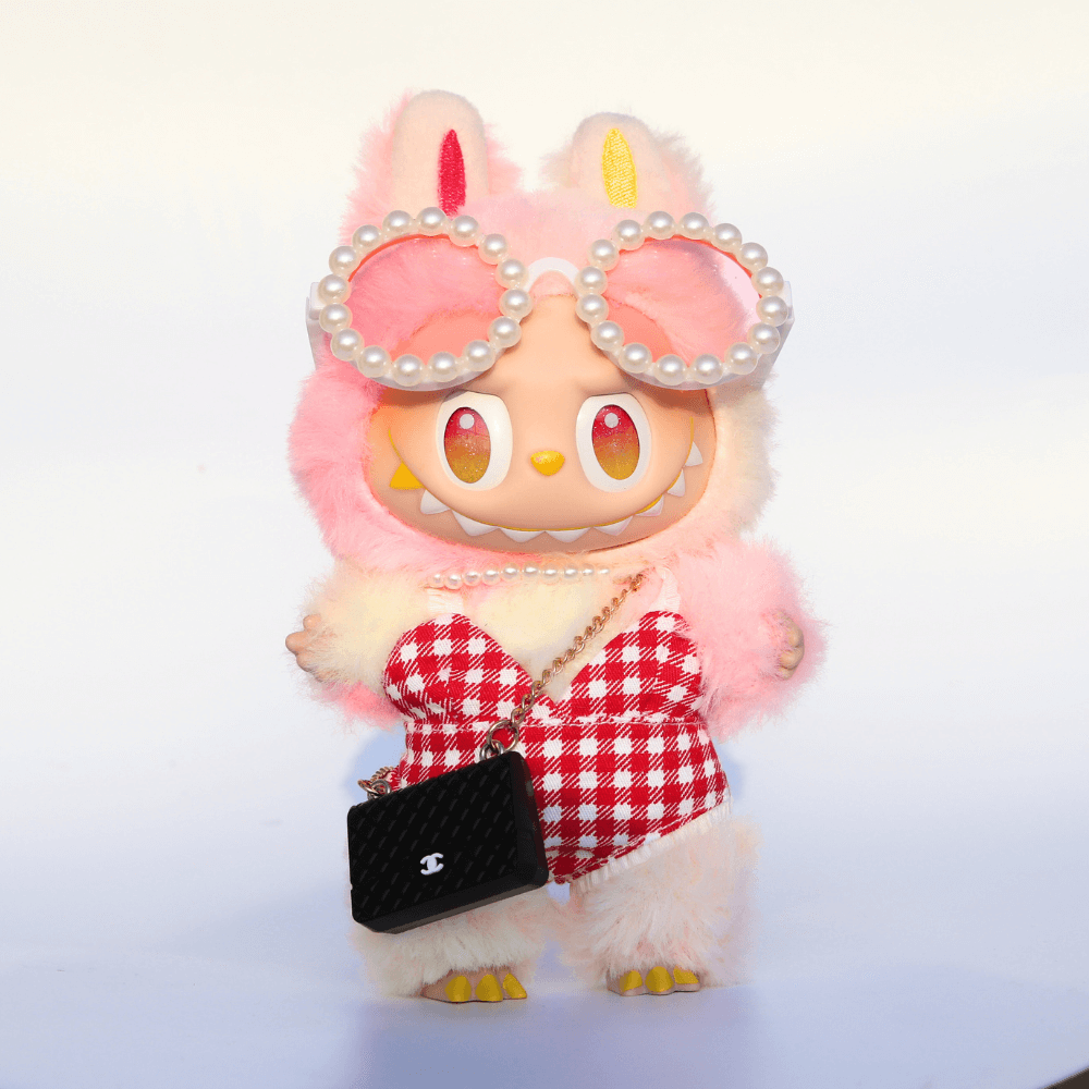 Sunny Pool Day Outfit – Beachwear 3-Piece Set - 6.7″ Labubu Fashion Clothes-Boobulo