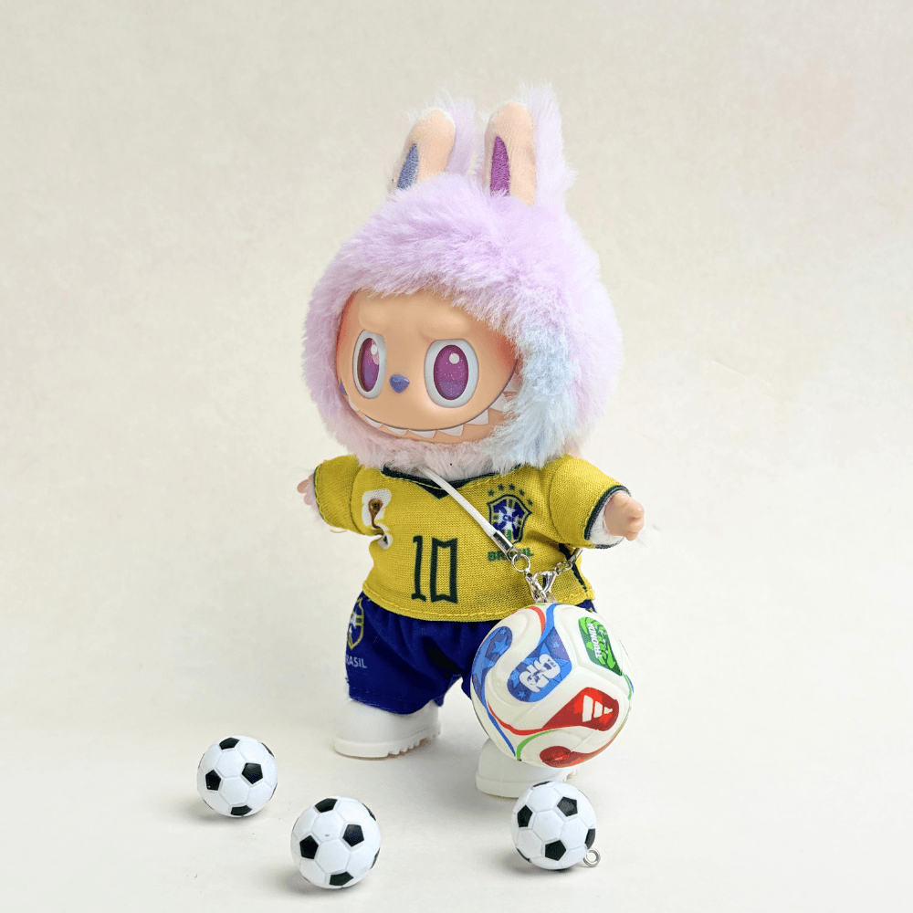 Brazil National Team Football Set (4-Piece with Ball) for Labubu