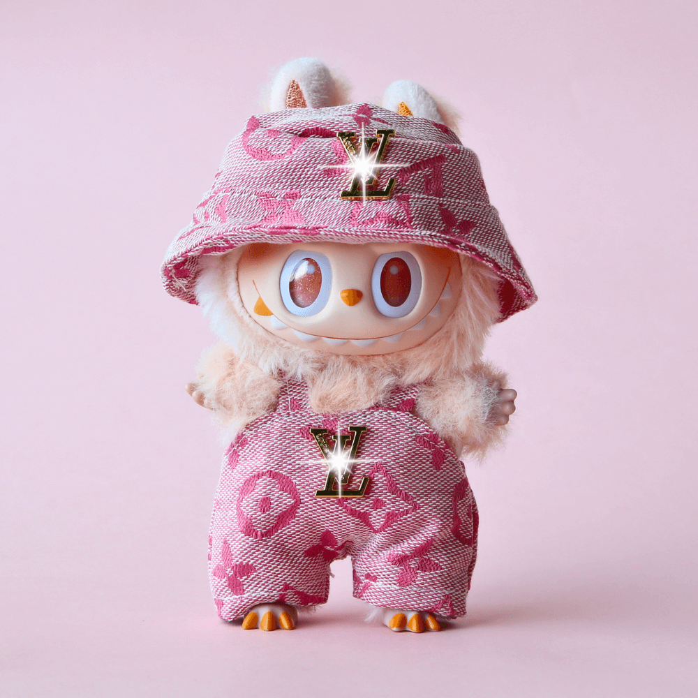 Louis L.V. Vintage Set - Labubu Fashion Clothes (Metallic Logo)
