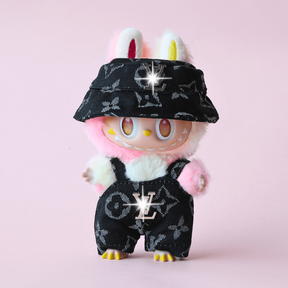 Louis L.V. Vintage Set - Labubu Fashion Clothes (Metallic Logo)