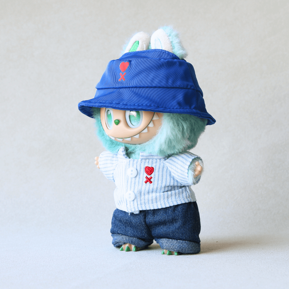 Urban Layers Set – 3-Piece Shirt, Jeans & Cap Outfit for Labubu