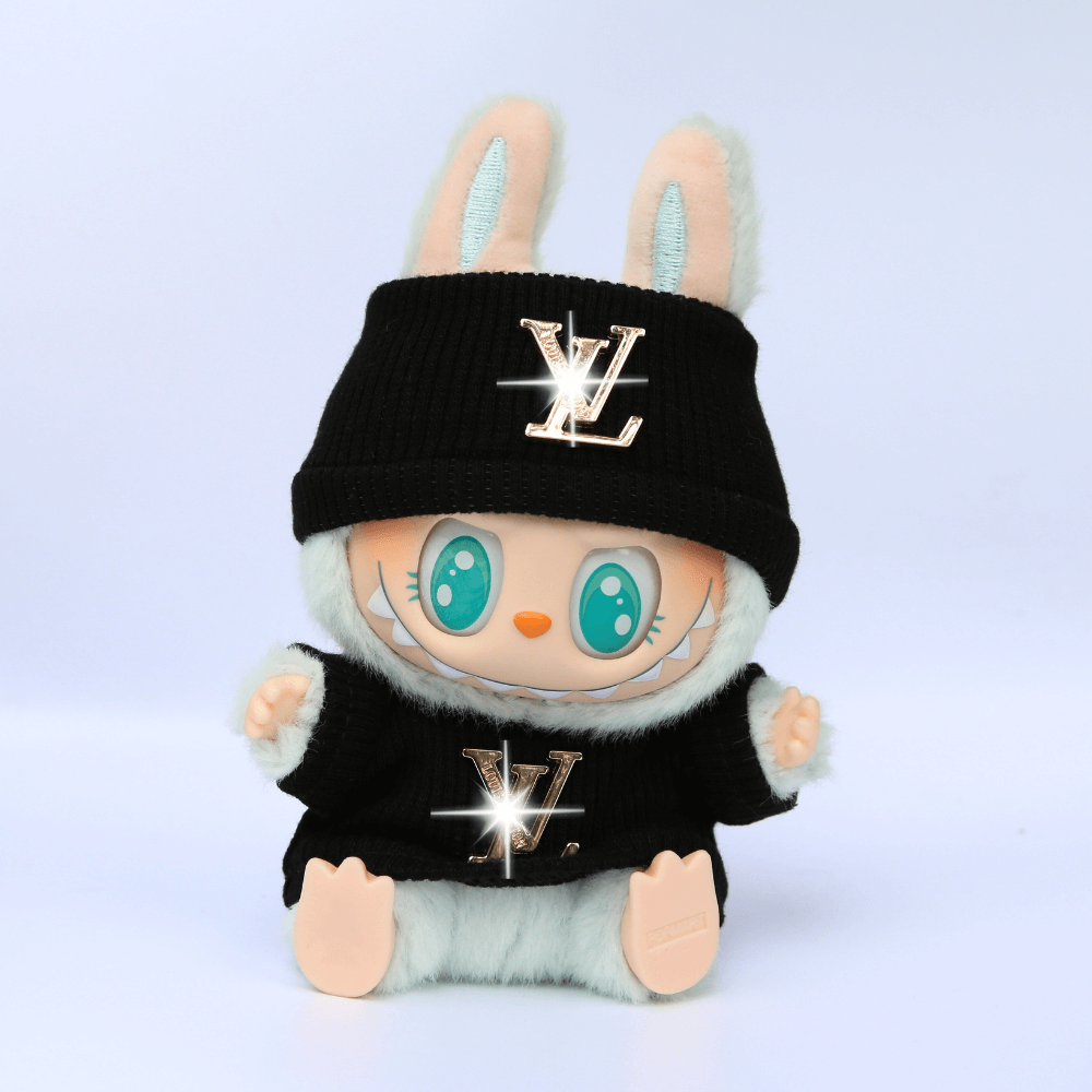 L-Style Top & Hat Set - Labubu Fashion Clothes (Metallic Logo)