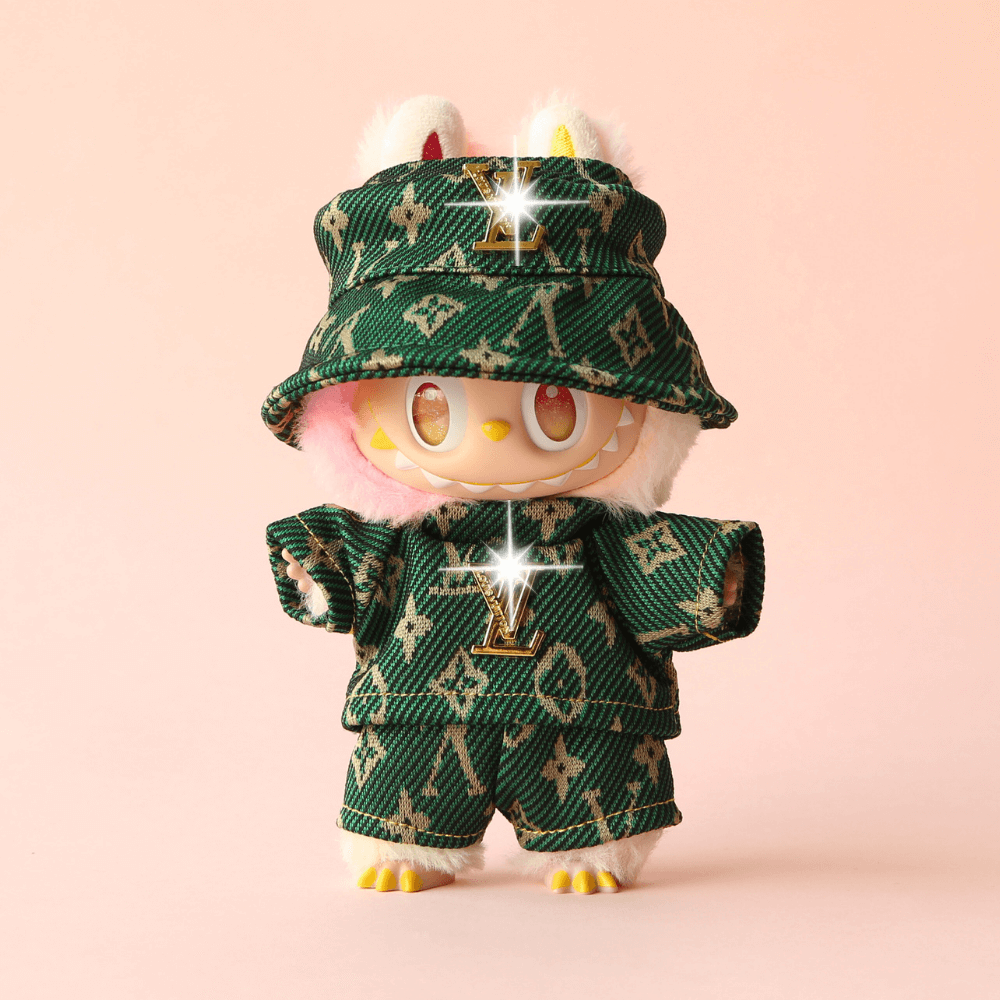 L-Style Green Monogram Luxe Set - Labubu Fashion Clothes
