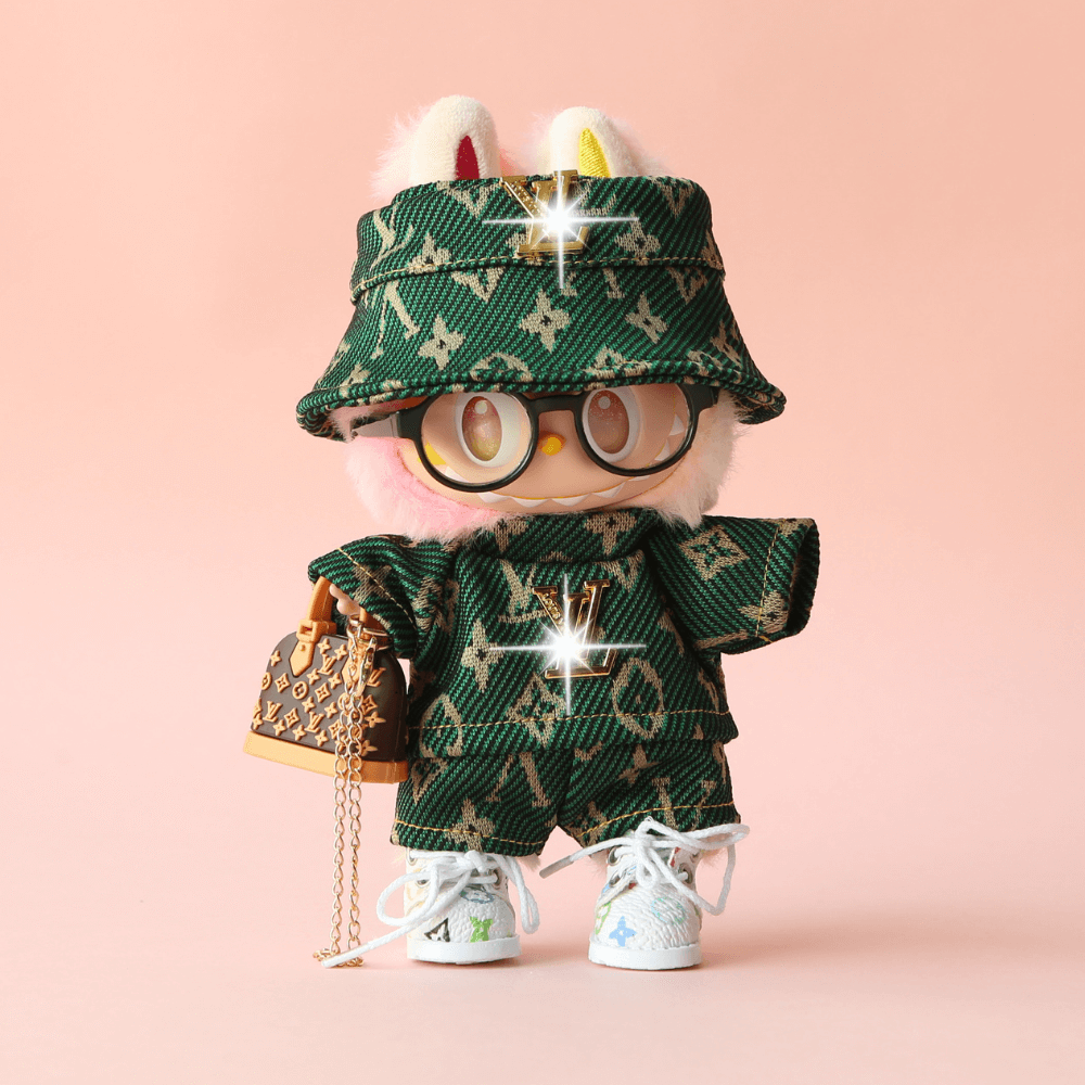 L-Style Green Monogram Luxe Set - Labubu Fashion Clothes