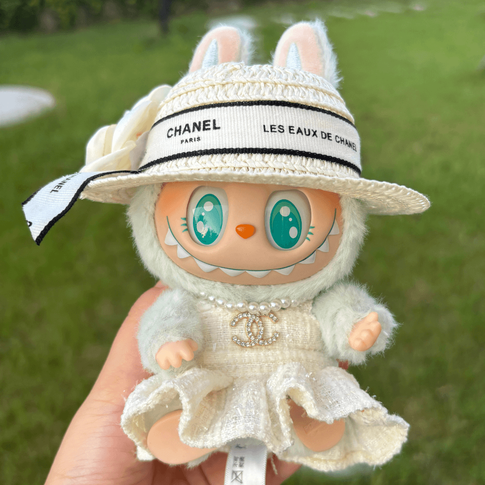 Coco Luxe Dress, Hat & C-Bag 3-Piece Set - Labubu Fashion Clothes (Bag Included)-Boobulo