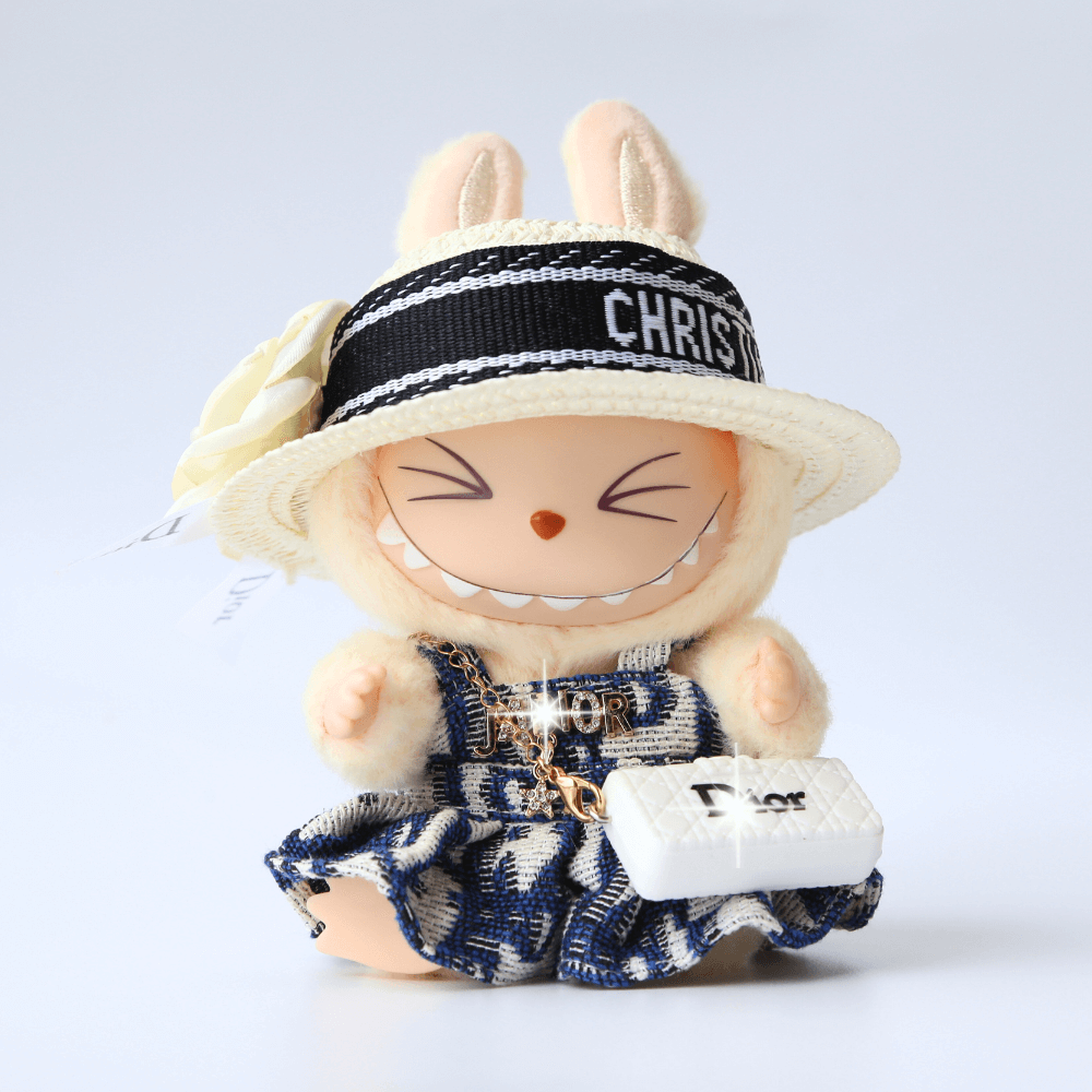 D-Style Labubu Dress, Hat & Bag 3-piece Set - Labubu Fashion Clothes (Bag Included)