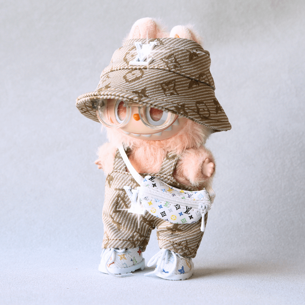 Golden Monogram Luxe Set - Labubu Fashion Clothes