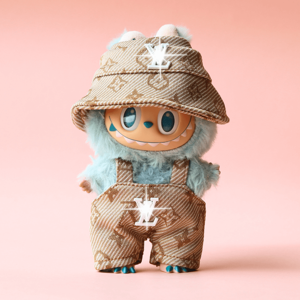 Golden Monogram Luxe Set - Labubu Fashion Clothes