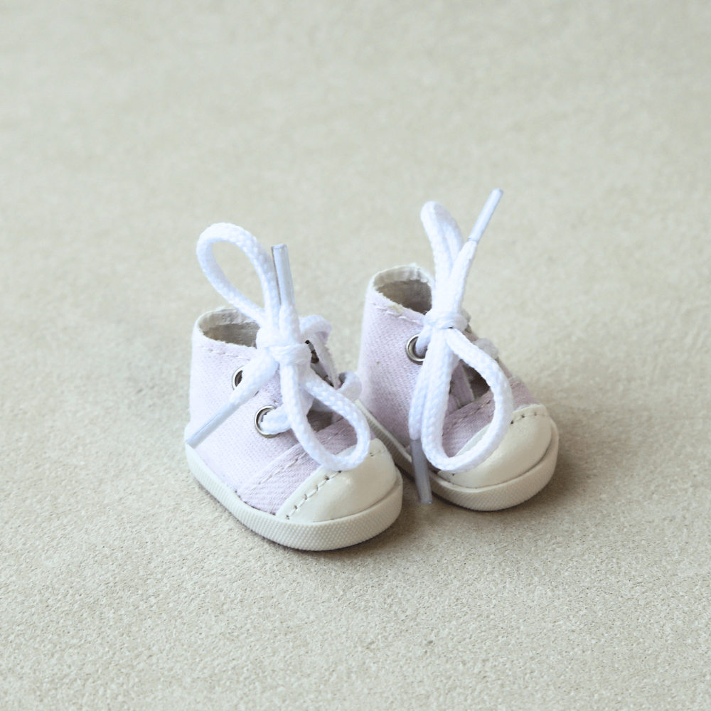 Mini White Canvas Shoes – Doll Sneakers for Labubu