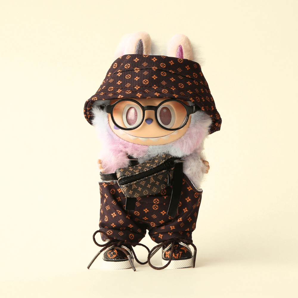 Monogram Street Set , Fisher Hat & Overalls- Labubu Clothes-Boobulo