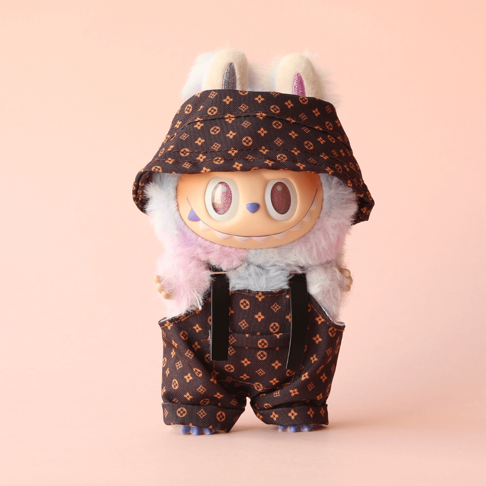 Monogram Street Set , Fisher Hat & Overalls- Labubu Clothes-Boobulo