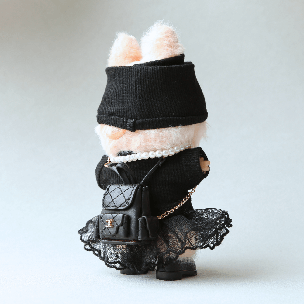 Black Coco Chanel Lady Set (6-Piece) for Labubu