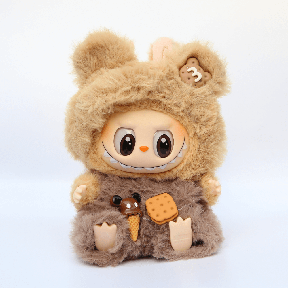 Bear Costume Faux Mink Fur 2-Piece Set - Labubu Fashion Clothes-Boobulo