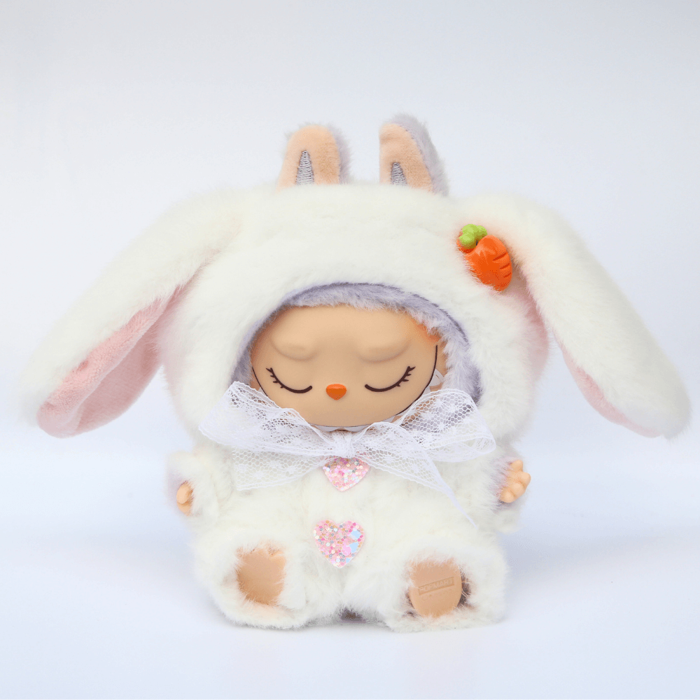 Long-Eared Rabbit Costume Faux Mink Fur 2-Piece Set - Labubu Fashion Clothes-Boobulo