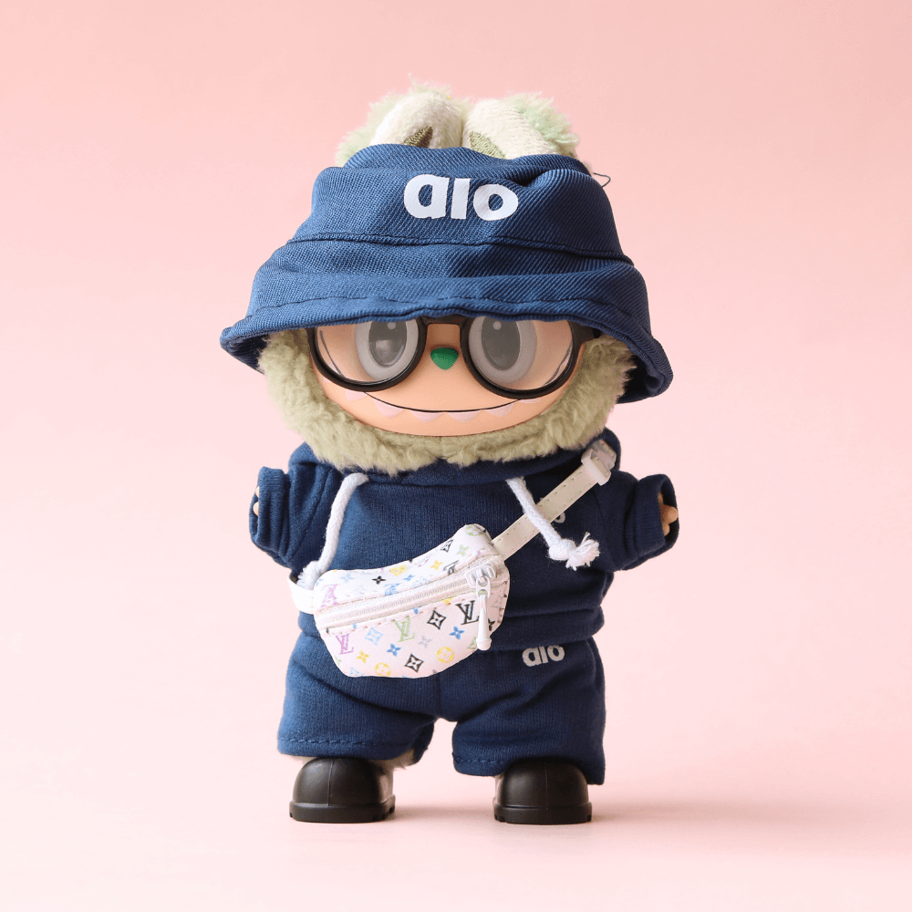 Alo-Style 5-Piece Set - Hoodie, Pants & Hat & Bag & Shoes- Labubu Clothes