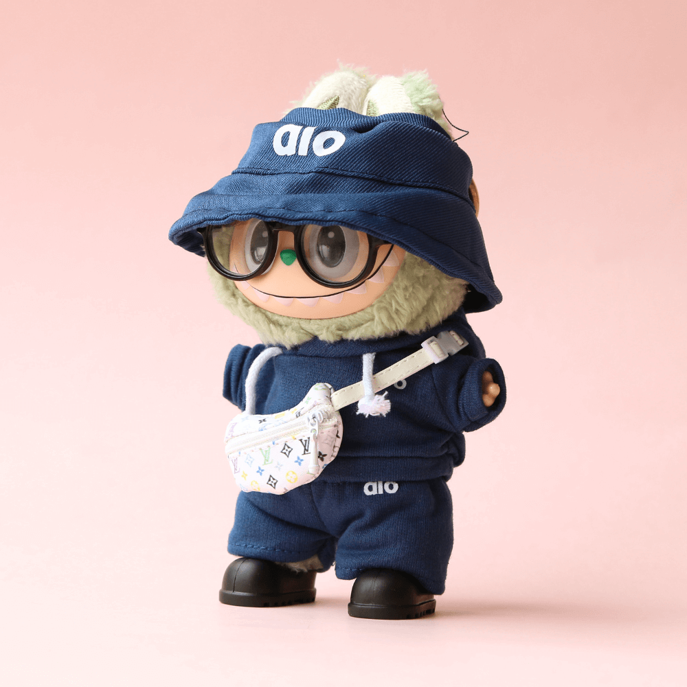 Alo-Style 5-Piece Set - Hoodie, Pants & Hat & Bag & Shoes- Labubu Clothes