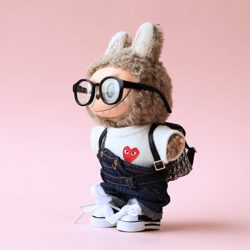 CDG Denim Overall 5-Piece Set for Labubu
