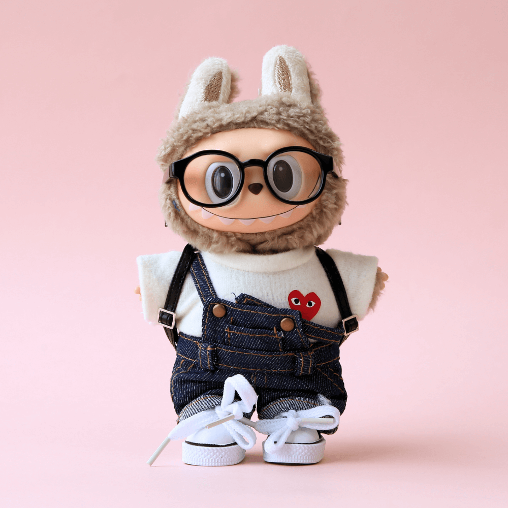 CDG Denim Overall 5-Piece Set for Labubu