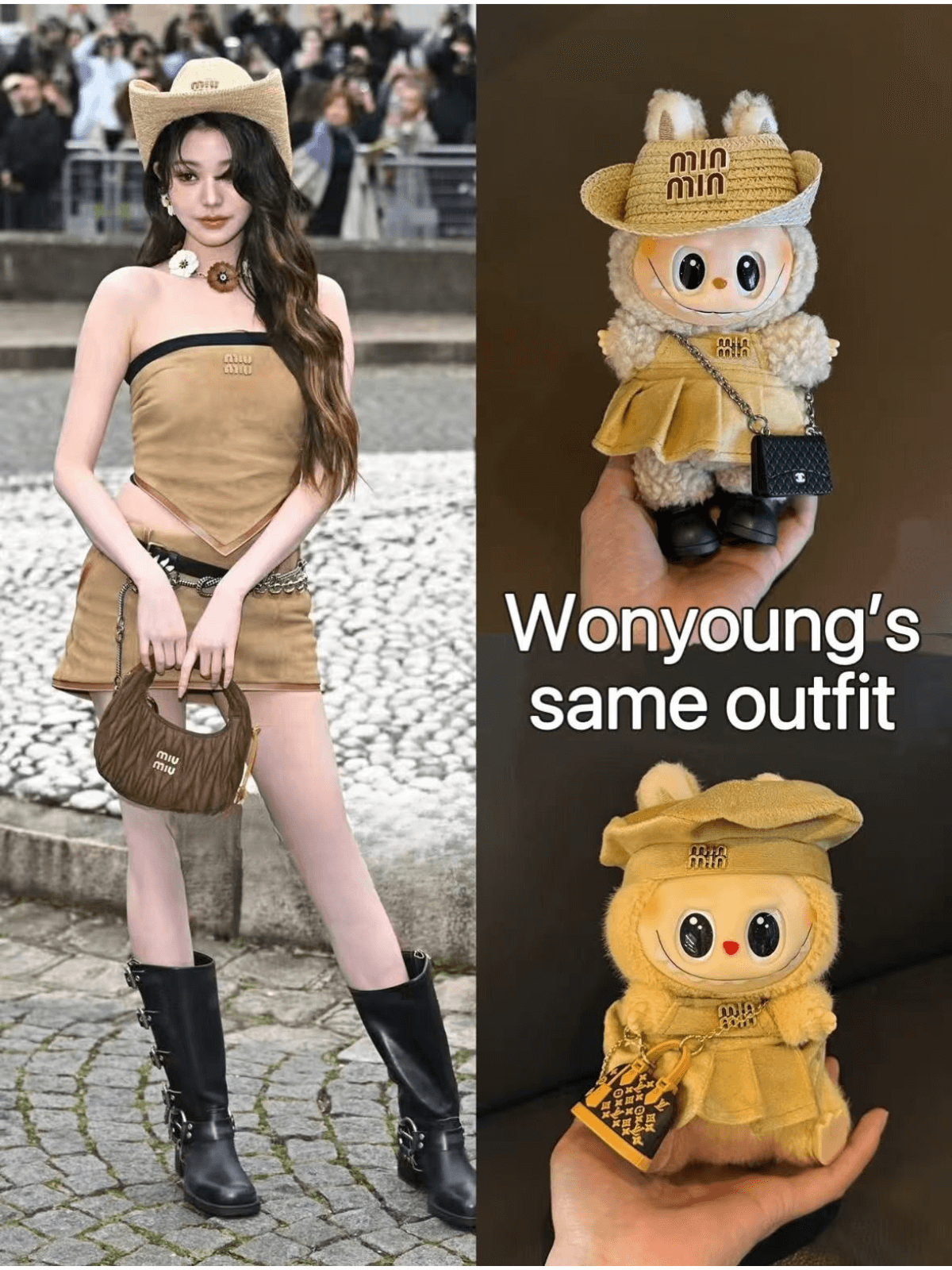 Mini Miu Denim Set - 6.7″ Labubu Fashion Clothes-Boobulo