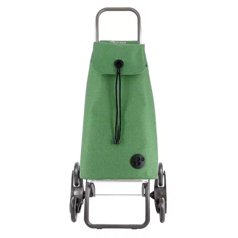 Rolser I-Max Tweed 6 Wheel Stair Climber Foldable Shopping Cart Dark Moss Green: Portable Grocery Cart, Universal Storage