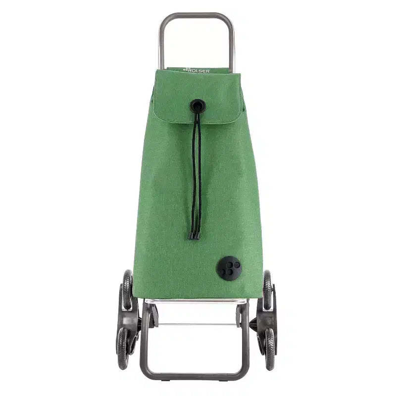 Rolser I-Max Tweed 6 Wheel Stair Climber Foldable Shopping Cart Dark Moss Green: Portable Grocery Cart, Universal Storage