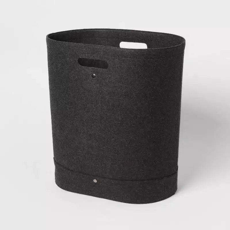 Felt Double Hamper Charcoal - Brightroom™: Polyester, 6000 Volume, Adjustable, Open-Top, No Assembly Required
