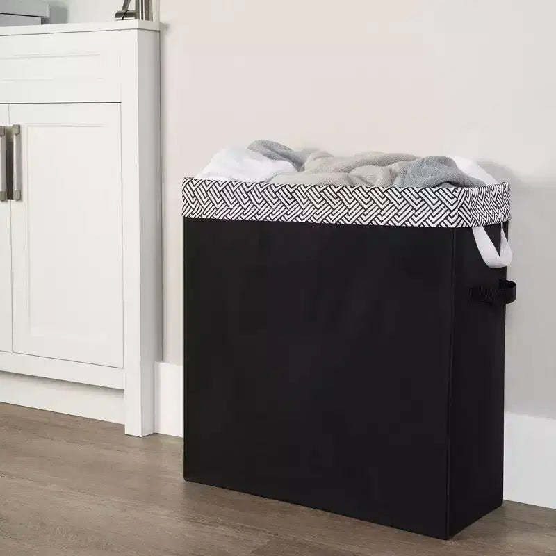 Neatfreak Slim Laundry Hamper with Removable Bag: Narrow Black Clothes Hamper, 70L Capacity, No Assembly Required