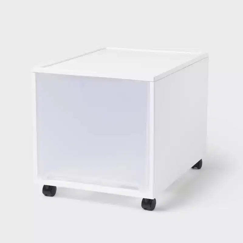 Modern Tall Narrow Drawer with Caster Wheel with Lock White 1pc - Brightroom™