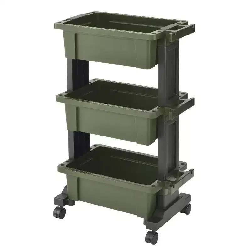 JEJ Astage Heavy-Duty Mobile Tool Trolley with Container Top Design Green Black
