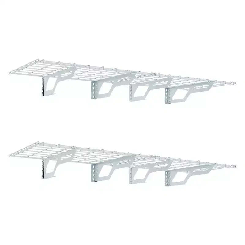 Atlas Shelving 2pk 2'x6' Wall Shelf Garage Storage Rack 800 lbs White