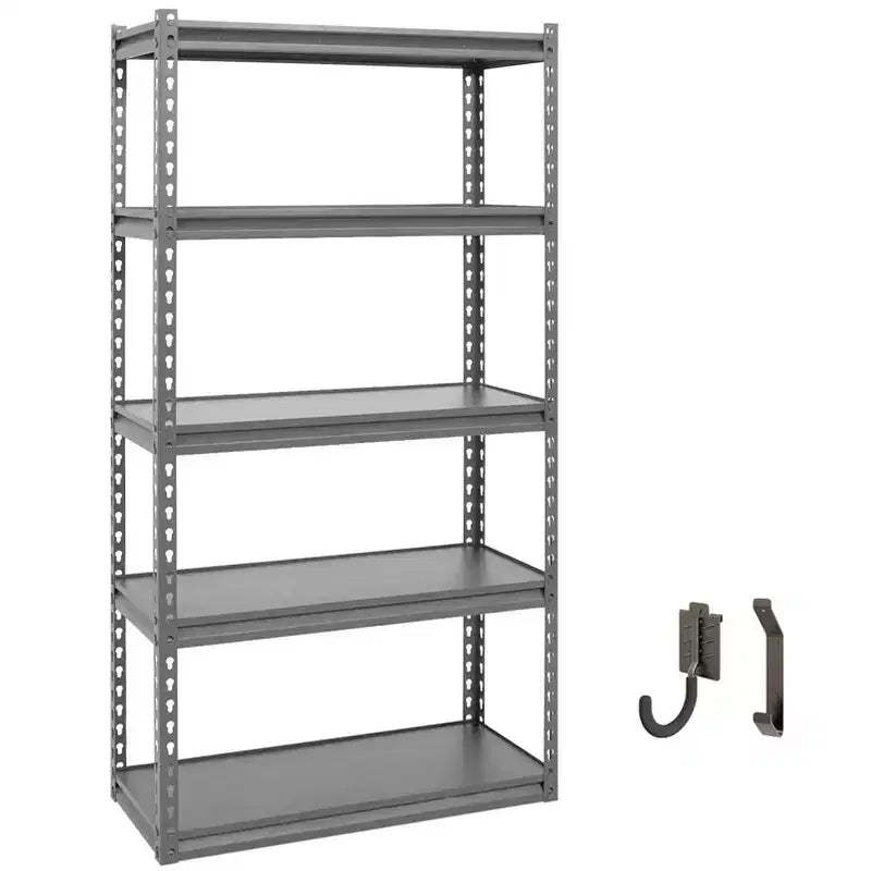 Atlas Shelving 5-Tier 30"x12"x60" 2000lbs Steel Boltless Shelving with Laminate Deck Hammertone: Adjustable Rust-Resistant Storage Racks