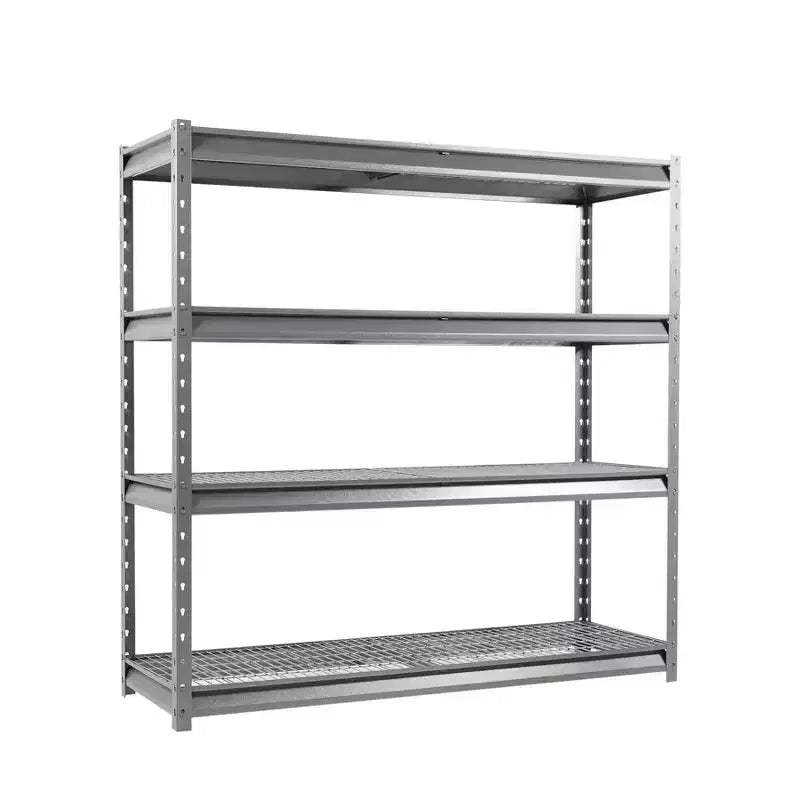 Atlas Shelving 4-Tier 72"x24"x72" Heavy Duty Garage Shelving Load 8000lbs Gray Vein: Steel, Adjustable & Fixed Shelves, Rust-Resistant